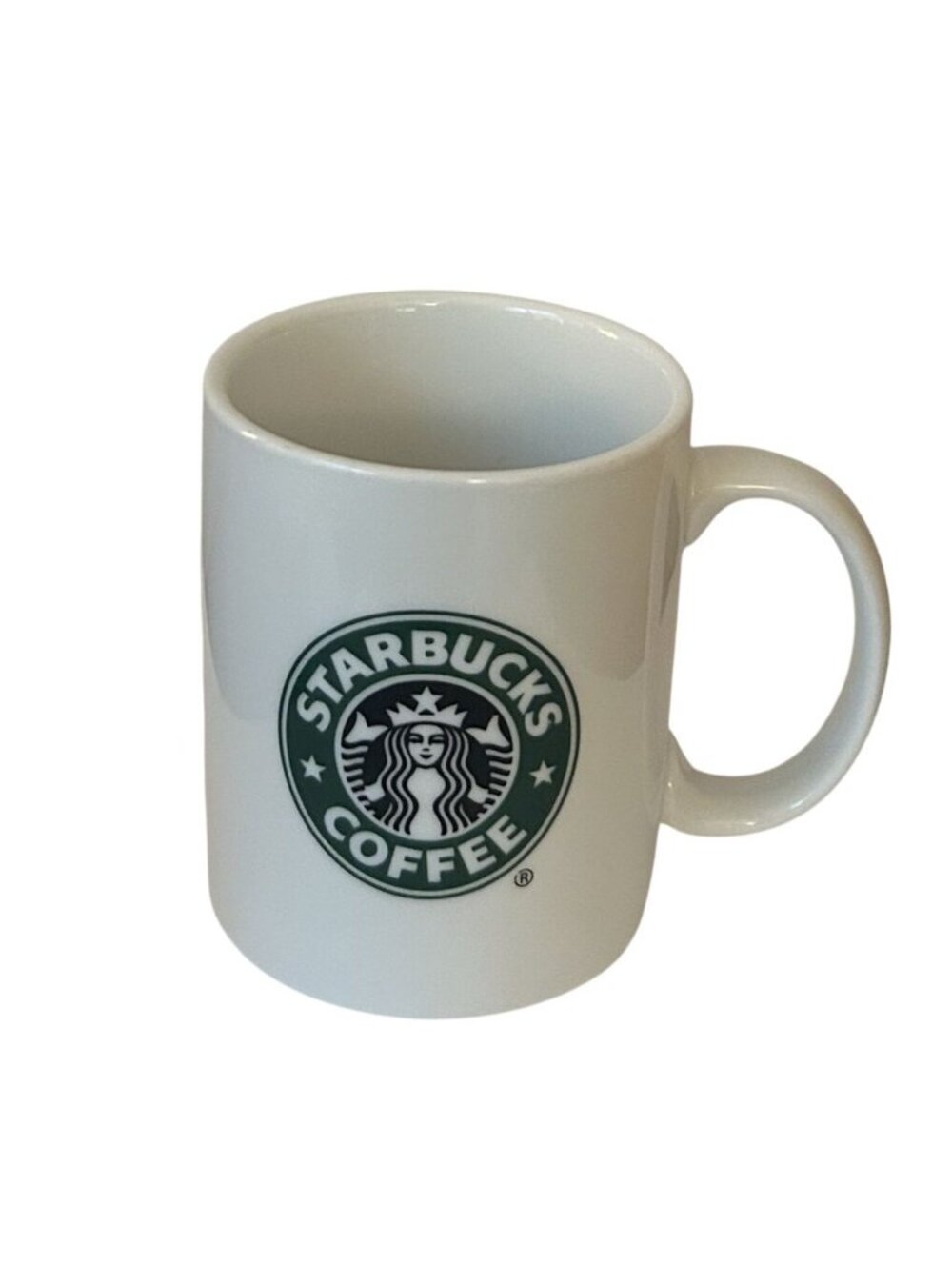 Starbucks White Ceramic Mug 2006 Green Logo 12 oz Diner Style Microwave & Dishwa